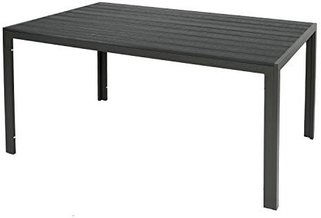 Inda-Exclusiv Aluminium Gartentisch Esstisch Gartenmöbel Tischplatte aus WPC Holzimitat wetterfest L150/160/180xB90xH74cm, Maße Tische:150cm x 90cm