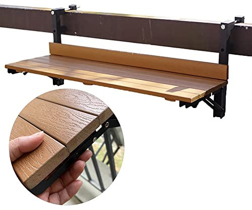 Balkontisch Klappbar Hängetisch,Balkonhängetisch Klappbar Balkontisch Zum Einhängen Balkon Klapptisch, Balkongeländer Wetterfest,Hängetisch Für Garten,Balkon,Terrasse,80*26cm/31.4*10.2in ( Color : Woo