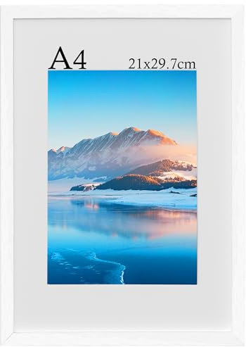 DTXDTech Ram A4 21 x 30 cm, trä med passepartout, certifikat, vägg- och bordsdekoration, svart