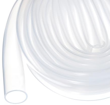 Rebower 1M(3Pieds) Tube en Silicone 12mm DI 14mm DE Transparent Tuyau en Plastique Industriel en Silicone Clair pour Pompage, Vidange, Irrigation, Brassage, 1/2 x 9/16