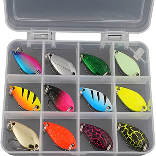 Set di esche per trote, 12 pezzi, 5 g, per la pesca alla trota, salmone, trota