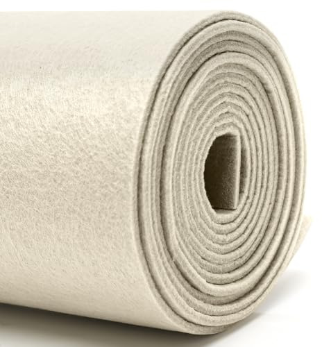 Gör-det-själv filt tyg 30 cm x 250 cm – 3 mm tjock hantverksfilt i enskilda färger – filttyg metervara för filt, filtfilt, stoppning, bilmattor, underlägg nålfilt 3 mm tjock beige filt