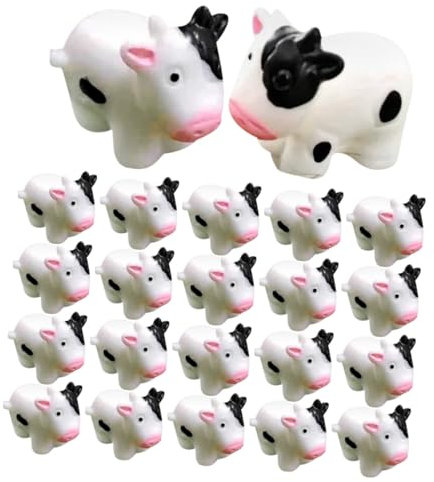 Toyvian 24piezas Figuras De Vaca Pequeñas De Estatuas De Vaca De Resina para Jardín Decoración De Bonsái Adorables Artesanías