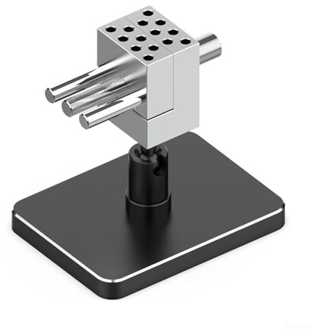 Minibordsskruvstäd med 360 graders rotationsklämma och justerbar käke för smycken, elektronik, klockreparation och modelltillverkning med multihålmontering