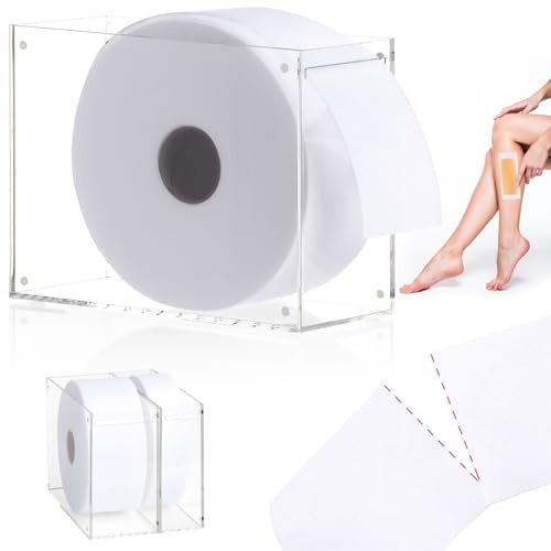 200 Pcs Non-Woven Wax Strip 2.8 X 44 Yards Pre-Cut Wax Strips with Acrylic Holder 1 Roll Epilating Wax Strips Waxing Paper Sheets for Body Legs Lint-Free Air Removal Paper for Home Professional Salon
