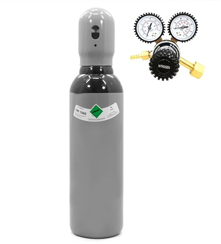 kvävegasflaska 5 l fylld tryckreducerare 200 bar set – 150 bar 0,8 m³ nitrogenflaska W24.32 – skyddsgas för luftkonditionering, täthetstest och däck (30 l/min) – Bestschweissen.de