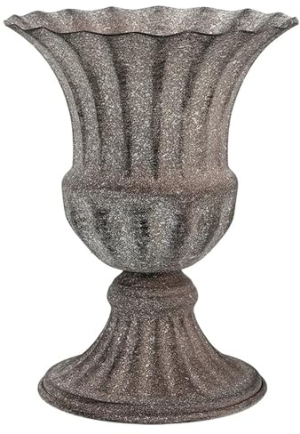 Jarrón de tumba con pinchos, soporte de flores de metal para maceta de urna conmemorativa, decoración gris vintage para lápidas y cementerios