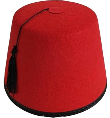 zeryor Sombrero rojo Fez Tarboush para adultos con borla negra, tradicional turco, otomano, egipcio, árabe, para Halloween, eventos temáticos de cosplay