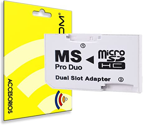 actecom® Adaptador Doble Tarjetas Micro SD/MICROSD A PSP Memory Stick Pro Duo Adaptador Dual Micro SD SDHC A Memory Stick Pro Duo PSP MicroSD