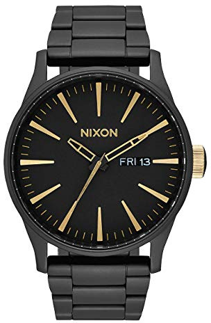 Nixon Armbanduhr Sentry Edelstahl Matte Black / Gold