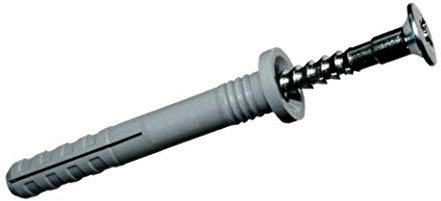 Nageldübel ''FIX'' Zylinderkopf 6x60 mm 200 Stück | Dübel aus reinem Nylon mit verzinktem Schraubnagel | Perfekte Schnellmontage mit hohen Auszugswerten in Vollbaustoffen | Hüfner Made in Germany