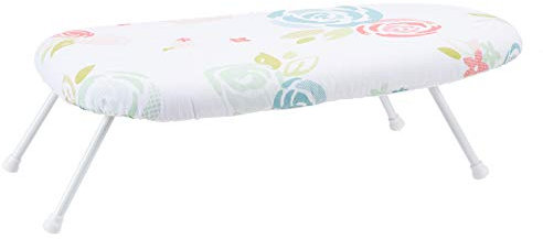 Amazon Basics – Tisch-Bügelbrett mit klappbaren Beinen, 36 x 59 cm, Weiß, Geblümt