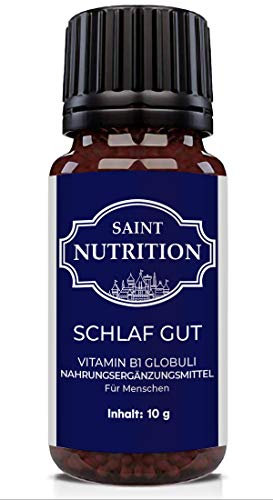 Saint Nutrition® C40 Schlaf Globuli + aktiviert körpereigenes Melatonin zur Entspannung - Beruhigunsmittel für den Mensch zum einschlafen + Sleep Well - DAS pflanzliche Mittel für Erwachsene & Kinder