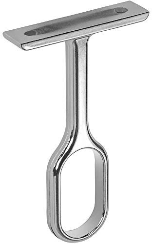 Gedotec Soporte para tubo de armario ovalado para barra de ropa, tubo de metal cromado pulido, soporte para barra ovalada, 1 unidad, soporte para barra de armario
