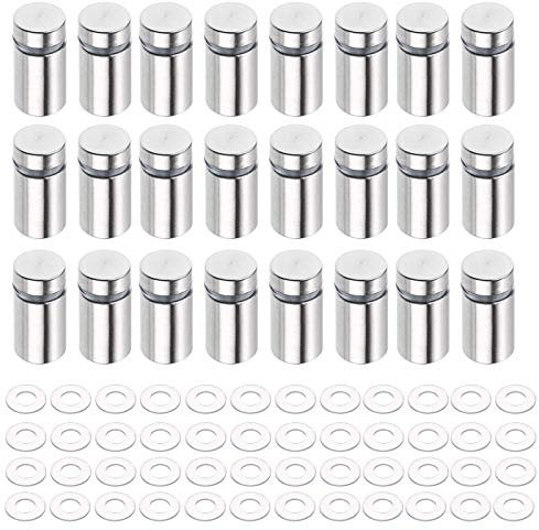 24 Pcs Standoff Fixings, Sign Standoff Screws Wall Mount Advertisement Fixings Bolts,Used for Billboards,Picture Frames,Glass Posters and Other Signs Display(12x25mm)