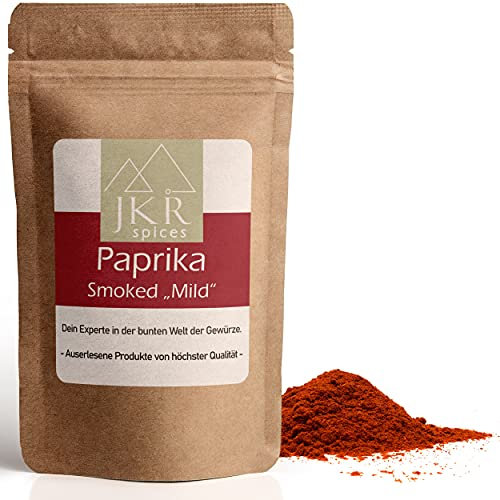 JKR Spices® 1000g Smoked Paprika Mild | Feines Geräuchertes Paprikapulver Mild | Edlesüße Paprika Geräuchert | Paprikapulver Geräuchert im wiederverschließbaren Doypack