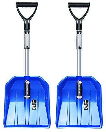 2X Auto-Schneeschaufel – Teleskopische Schneeräumer - Kunststoff-Blatt, Aluminium-Stiel