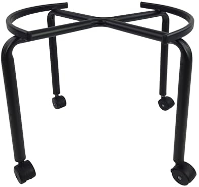 Tecnokit treppiede piedistallo supporto fusto olio, struttura in acciaio, colore nero, per fusti olio 50 litri (50 LT ALTO CON RUOTE)