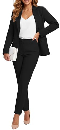 Kelyaa Womens 2 Piece Suit Sets Slim Fit Blazer Pants Work Outfits,X-Large