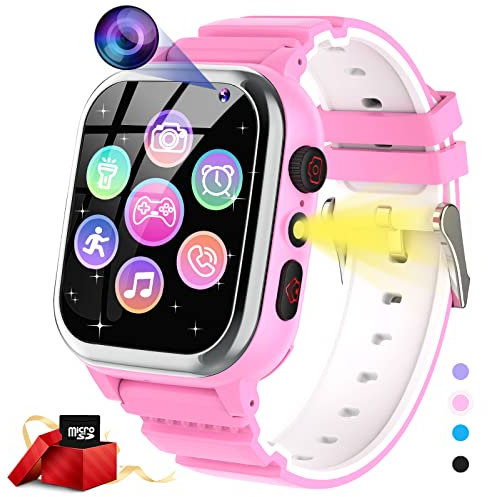 JUBUNRER Smartwatch Kinder 26 Spiele Telefon Schrittzähler Kalorien -SOS Smartwatch für Kinder Jungen Mädchen Musik-Player Stoppuhr Geburtstagsgeschenke-