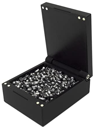 Kube3d Pellet Ammunition Case (Square) – Hard Plastic Protective Cover, Flip Lid Magnetic Ammo Box for Air Rifle Storage and Safety (Black, Fits: 500 x .22 Pellets)