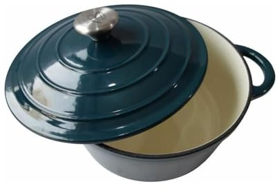 Cocotte BAUMALU24 cm - Forme ronde - Bleu vert