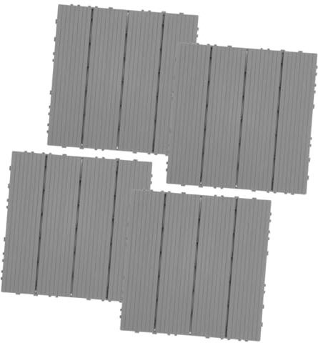 DOITOOL 4pcs Interlocking Tiles Garden Patio Outdoor Flooring Easy Install Decking Tiles Weatherproof