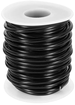 sourcing map 9 Gauge Aluminum Craft Wire 3.0mm 33ft Flexible Bendable Anodized Metal Jewelry Sculpting Wire for Jewelry Making Modelling Craft DIY, Black