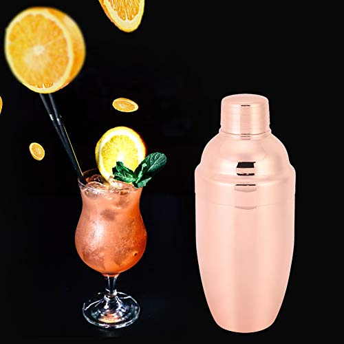 Bediffer Cocktailshaker Snygg Manuell Rostfri Stålstångsverktyg för Hemmafester 20cm Roséguld (Rose guld)