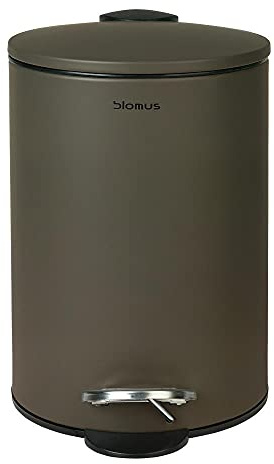 blomus -TUBO – Pedalhink av pulverlackerat stål, Tarmac, 3 l kapacitet, smart stängningssystem, avtagbar hink, exklusiva badrumstillbehör (H/B/D: 24,5 x 17 x 17 cm, Tarmac, 69159)