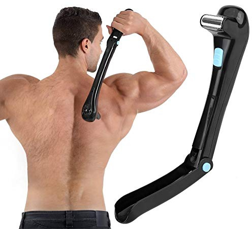 CareforYou Back Hair Shaver, Electric Hair Trimmer Body Hair Removal Tool Do-it-Yourself 180 Degrees Foldable & Cordless Design for Men Women Pain-Free Shave Wet or Dry