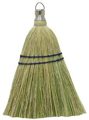 Rocky Mountain Goods Whisk Broom 12” - Heavy Duty Natural Corn Straw with Reinforced Nylon Stitching - Small Whisk for Car, Outdoor, Camping - Sturdy Metal Hang Design