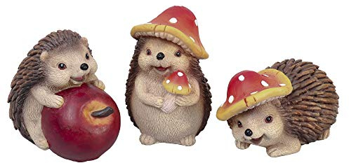 Valery Madelyn 3pcs Ornement Decoration Automne,Figurine Résine Hérisson Champignon,Fall Déco Intérieure, Extérieure, Table, Cuisine, Jardin,Cadeau Mignon Fête de la Moisson,Thanksgiving