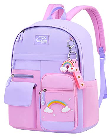 Amythe Kinderrucksack Mädchen,Rucksack Kindergarten,Schulranzen Mädchen 1-3. klasse, Leichte und Wasserdichte Nylon Schultasche für Kinder, 30 x 12 x 41 cm
