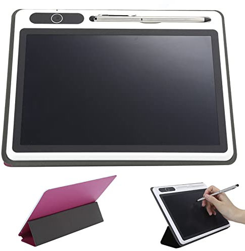 Ejoyous LCD Schreibtafel, 9 Zoll Elektronischer Notizblock LCD Grafiktablet Schreiben Handschrifttafel Reißbrett LCD Zeichenbrett mit Flip-Schutztasche (Rot (mit Lederetui))