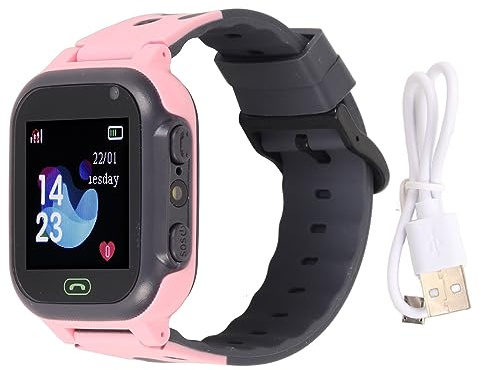 Kids Smart Watch-Telefon Med SOS-Funktion, LBS-Plats, Kamera, Väckarklocka, Ficklampa, Videoinspelare, Spel, IP65 Vattentät (Rosa)