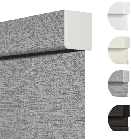 Persilux Blackout Roller Shades for Indoor Windows with Upgraded Cassette, Cordless Shades Window Blinds Pull Down for Doors, Easy to Install for Office/Living Room/Bedroom, Grey(62 W x 48 H)