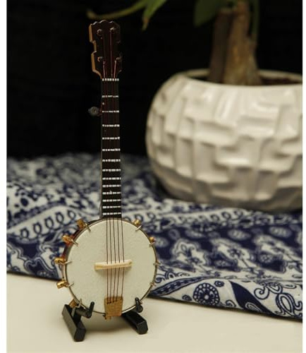 Modèle Banjo En Bois, Mini Instrument De Musique, Ornement, Décoration De Table De Chambre Maison Ornements Instrument (Size : 10cm)