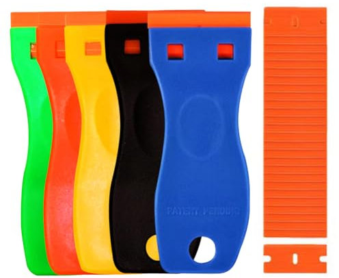 5 Pezzi Mini Raschietto In Plastica, Raschietto In Plastica Con 15 Pezzi Di Ricambio, Raschietto Per Piani Di Cottura In Ceramica, Per Adesivi, Forno, Vernice
