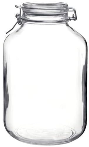 Acan Tradineur - Tarro hermético de vidrio con cierre metálico, bote, frasco multiusos para alimentos, conservas, legumbres, pasta, 28 x 17 cm, 5 litros