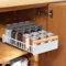 Yunkctuk Teleskopschublade, Ausziehbare Schublade Küche Organizer Schrank, Schrankauszug Küche aus Kohlenstoffstahl, Schrank Schubladen Ausziehbar, Küchenschrank Organizer Ausziehbar(Klein)