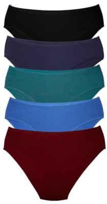 ALYA UNDERWEAR Premium Underkläder för Kvinnor, Ekologisk Bomull, Medelhöga Underbyxor, Andningsbara byxor för Damer, Flerpack, Bekväma, Töjbara Damtrosor