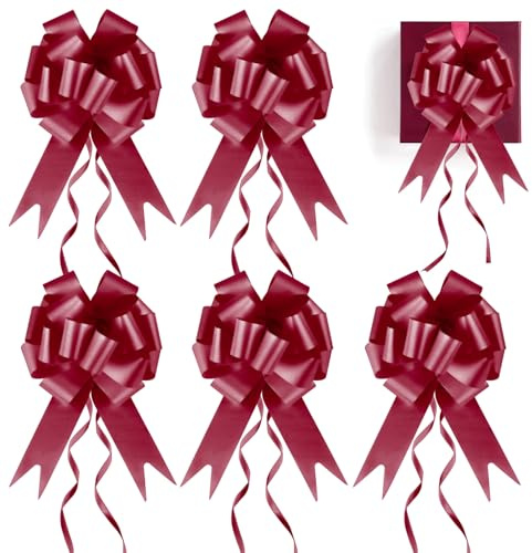 Prmape 30 Fiocchi da Regalo, Colore Rosso Intenso, Fiocco, Regalo di Nozze, Fiocchi per Auto, per Matrimoni, Compleanni, Confezioni Regalo, Sacchetti di Zucchero