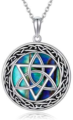 ONEFINITY Keltischer Knoten Halskette 925 Sterling Silber Knoten Anhänger David Stern Kette Schmuck Geschenk Für Frau Mann