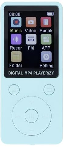 Lecteur MP3 avec Bluetooth, Son HiFi, écran de 1,8 Pouces, Lecteur de Musique Portable avec écouteurs, Lecteur MP3 Mp4 à Réduction de Bruit étendu jusqu'à 128 Go (Blue)