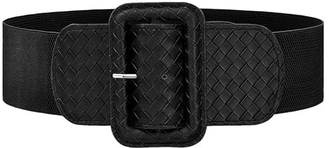 DUOXIN Cintura Larga Elasticizzata per Donna, Cintura Vita Stretch Regolabile con Fibbia Vintage Cinturino Moda per Vestiti, Camicie e Cappotti