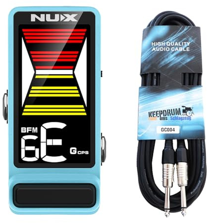 Nux NTU-3 MKII Flow Tune, blå stämapparat med keepdrum jackkabel