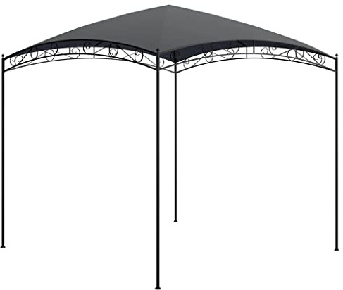 Gazebo da Giardino 3x3 metri,Struttura in Acciaio con Tessuto Impermeabile,Tetto in Poliestere,Design Resistente,Gazebos Campeggio,Gazebo da Spiaggia,per Giardino e Eventi Esterni,Antracite,3x3x2.65 m