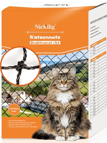 NieKilig Rete per Gatti Balcone Rinforzata, Rete Gatto Balcone, Rete Protezioni Gatti per Balconi, Finestre, Terrazzo, Lucernari e Porte (7x3m)