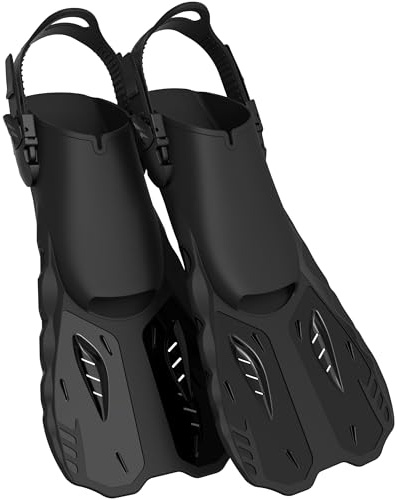 G2RISE Flippers Adult, Swimming Fins Travel Size for Snorkeling Diving | with Adjustable Open Heel for Swimming Trainning